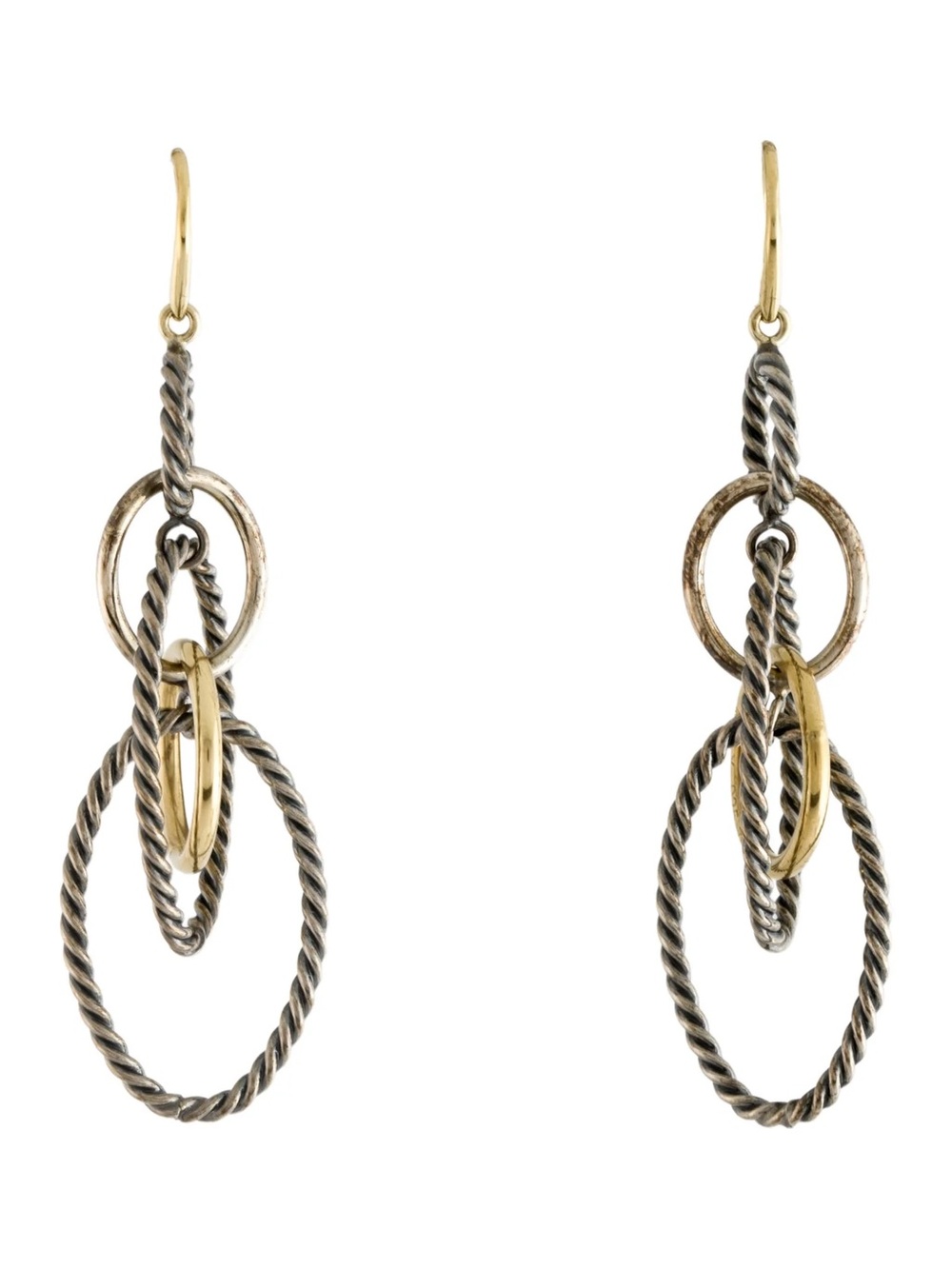 David Yurman Two tone mobile oval earrings